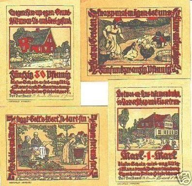 4 Banknoten Notgeld Pries Friedrichsort um 1922