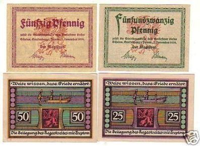 4 Banknoten Notgeld Stadt Greifenberg 1919/1921