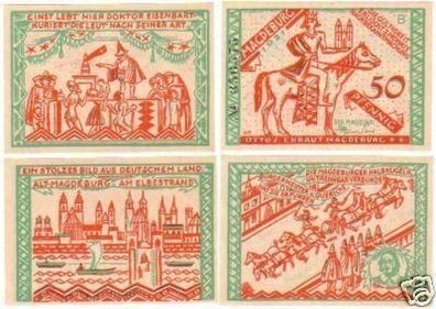 4 Banknoten Notgeld Stadt Magdeburg 1921