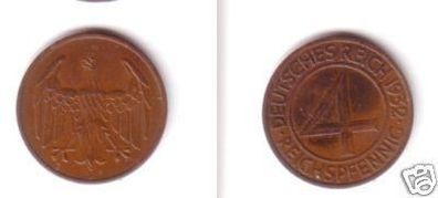 4 Pfennig Kupfer Münze Weimarer Republik 1932 E