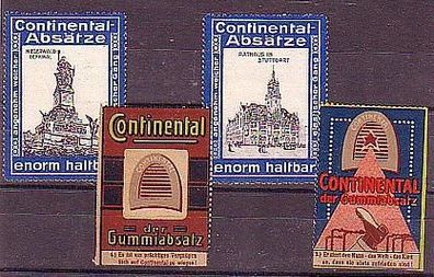 4 Reklame Vignetten Continental Absätze um 1920