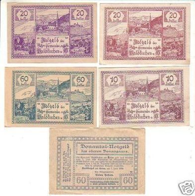 5 Banknoten Notgeld der Gemeinde Waldkirchen 1920