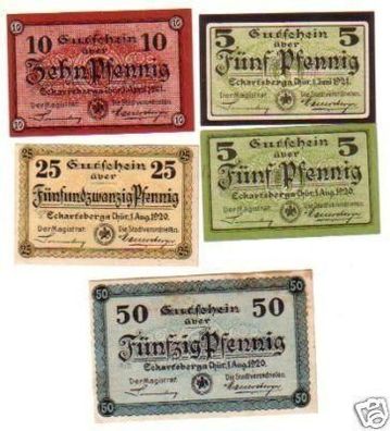 5 Banknoten Notgeld Stadt Eckartsberga 1921