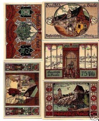 5 Banknoten Notgeld Stadt Saalfeld an der Saale 1921
