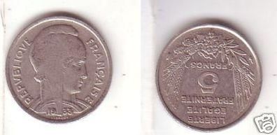 5 Franc Kupfer Nickel Münze Frankreich 1933