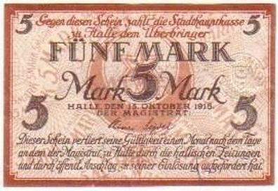 5 Mark Notgeld Stadthauptkasse Halle 1918
