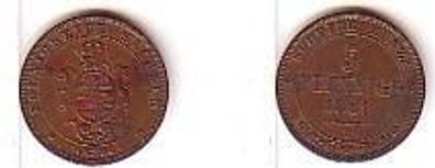 5 Pfennige Kupfer Scheide Münze Sachsen 1869 B