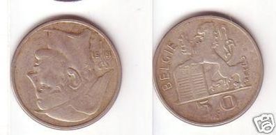 50 Franc Silber Münze Belgien 1951 Löwe