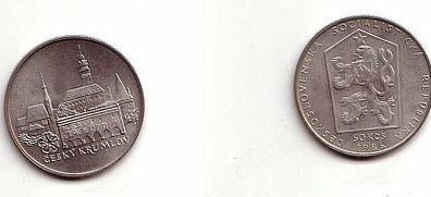 50 Kronen Ag Münze Tschechoslowakei Cesky Krumlov 1986