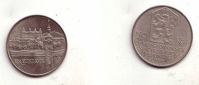 50 Kronen Silber Münze Tschechoslowakei Bratislava 1986
