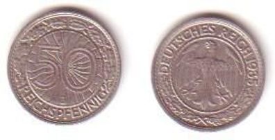 50 Pf. Nickel Münze Weimarer Republik 1935 J Jäger 324