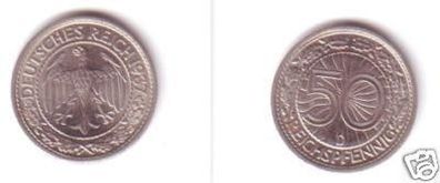 50 Pf. Nickel Münze Weimarer Republik 1937 D Jäger 324