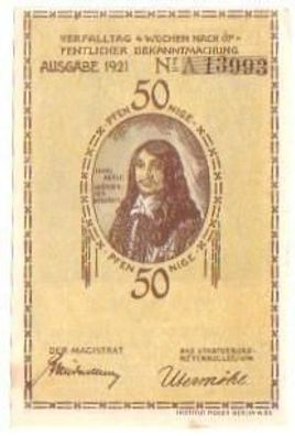 50 Pfennig Banknote Notgeld Stadt Plön 1921