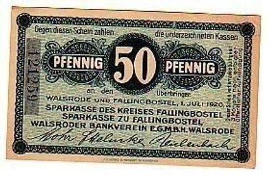 50 Pfennig Banknote Notgeld Walsrode und Fallingbostel