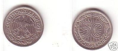 50 Pfennig Nickel Münze Weimarer Republik 1928 A