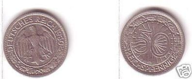 50 Pfennig Nickel Münze Weimarer Republik 1930 A