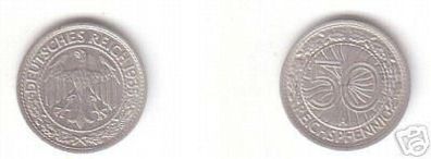 50 Pfennig Nickel Münze Weimarer Republik 1935 A