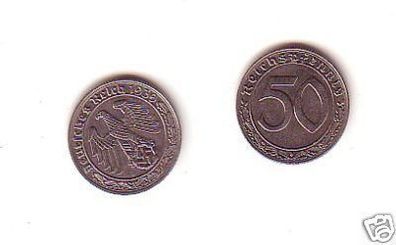 50 Pfennig Nickelmünze Deutsches Reich 1939 B Jäger 365