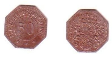 50 Pfennig Notgeld Eisen Münze Stadt Torgau 1917