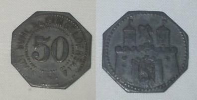 50 Pfennig Notgeld Münze Stadt Suhl um 1918