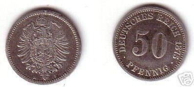 50 Pfennig Silber Münze Kaiserreich 1875 A