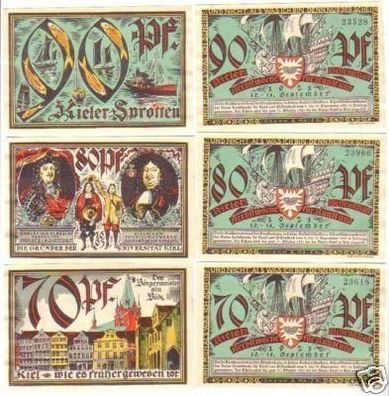 6 Banknoten Notgeld Kieler Herbstwoche für Kunst 1921