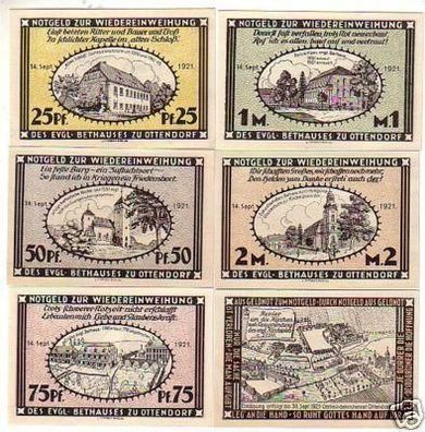 6 Banknoten Notgeld Ottendorf in Schlesien 1921