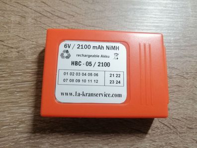 HBC Akku 6,0 Volt / 2100 mAh NiMH -Nachbau-- Rechnung-- neu-- BA205000 u.s.w