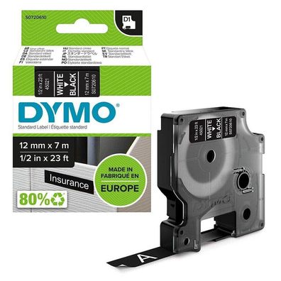 Dymo Schriftband 45021 White Black- original Neu+ OVP