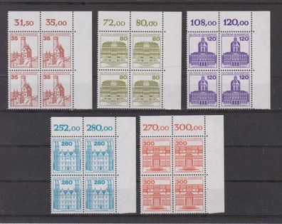 BRD 1982 postfrisch 4er Block Eckrand oben rechts MiNr. 1139-1143