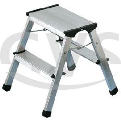 Alu Doppelstufen-Trittleiter Hailo D60