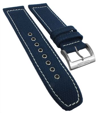 Citizen Chronograph | Uhrenarmband Textil/Leder blau 22mm | CA4215