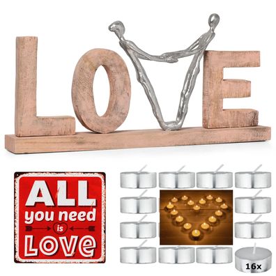 Geschenk-Set für Sie / Ihn Hochzeit Jahrestag Valentinstag - Dekoskulptur Schrift