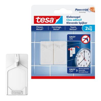 Tesa 77762-00000 1x2 Klebenagel für Fliesen und Metall (2 kg)