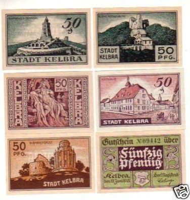 6 Banknoten Notgeld Stadt Kelbra 1921