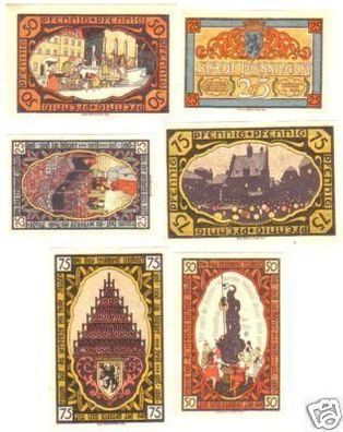6 Banknoten Notgeld Stadt Pössneck um 1921