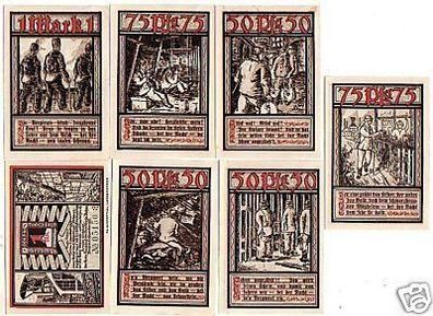7 Banknoten Notgeld Landkreis Bochum 1921