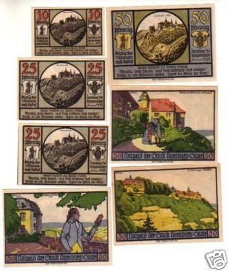 7 Banknoten Notgeld Stadt Dornburg a.d. Saale 1921