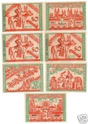 7 Banknoten Notgeld Stadt Magdeburg 1921
