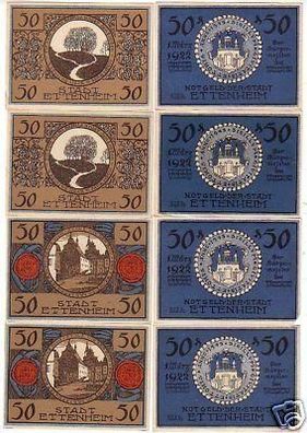 8 Banknoten Notgeld der Stadt Ettenheim 1922