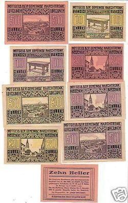 9 Banknoten Notgeld der Gemeinde Marchtrenk 1920