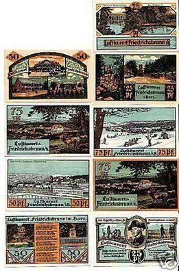 9 Banknoten Notgeld Gemeinde Friedrichsbrunn 1921