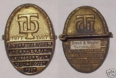 Abzeichen 50. Jubiläum Turnverein Leubsdorf 1927
