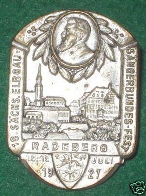 Abzeichen sächsischer Elbgau Sängerbund Radeberg 1927