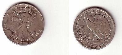 alte 1/2 Dollar Silber Kurs Münze USA 1941