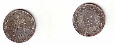 alte 10 Kronen Silber Münze Slowakei 1944