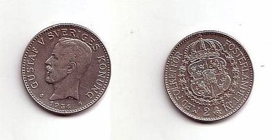 alte 2 Kronen Silber Münze Schweden 1934