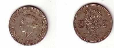 alte 5 Franc Silber Münze Luxemburg 1929