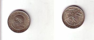 alte 5 Lire Silber Münze San Marino 1937