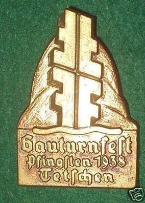 altes Abzeichen Gauturnfest Pfingsten 1938 Tetschen